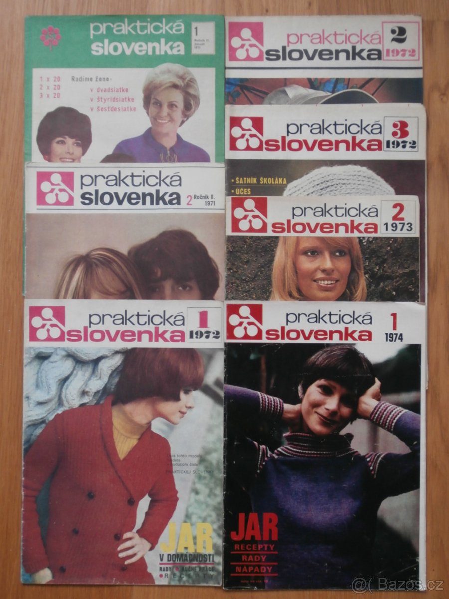 7 x slovenský módní časopis praktická slovenka. 1971, 1972