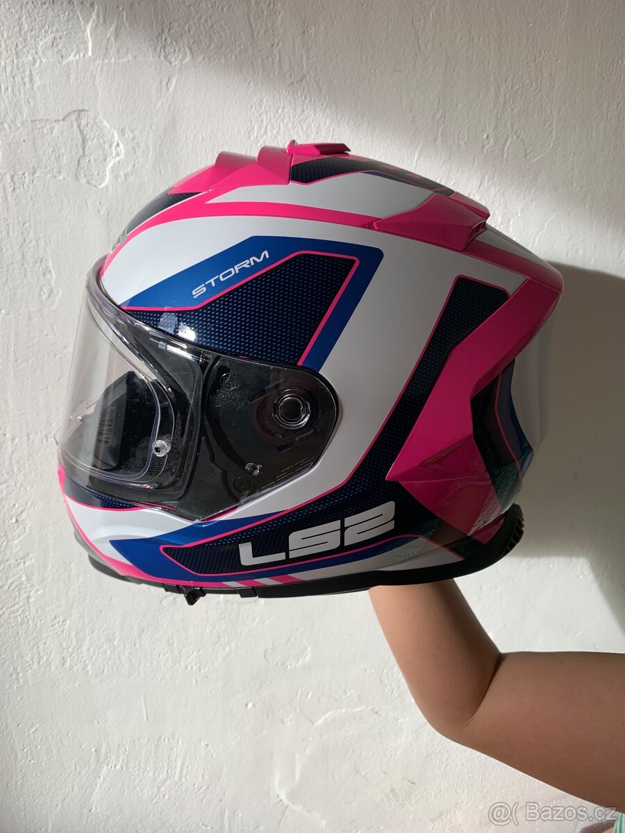 Integrální helma LS2 FF800 STORM Techy Gloss White Pink