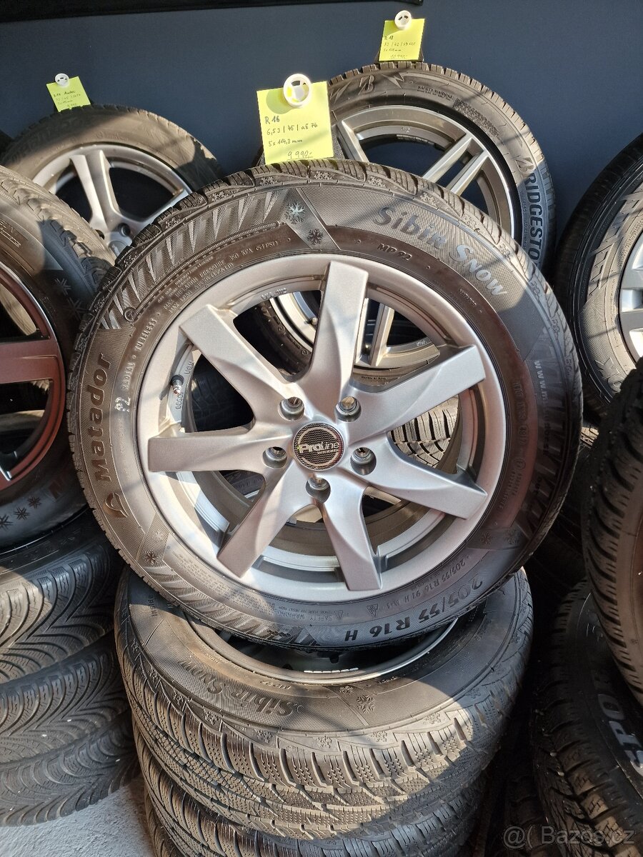 Alu kola R16,5114,3mm + zimni pneu 205/55 R16