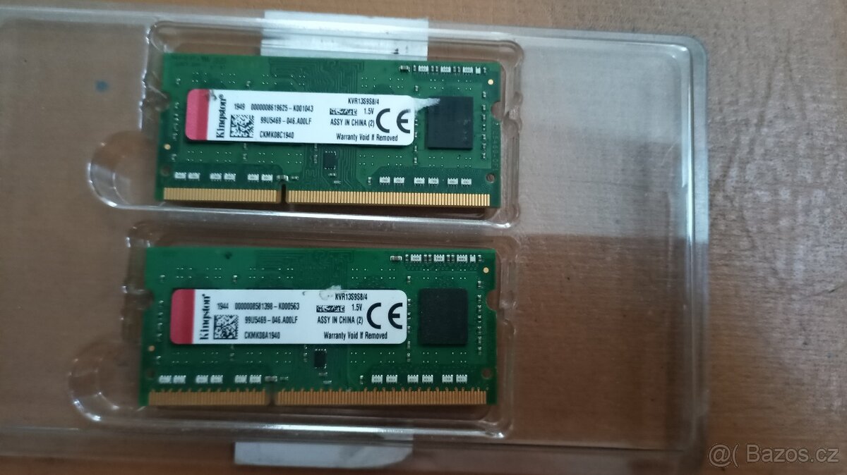 Kingston DDR3 SO-DIMM 8GB typ 2X 4GB kvr13s9s8/4