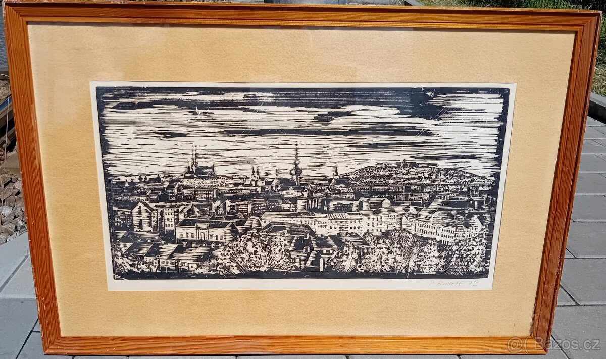 BRNO - DŘEVOŘEZ - PAVEL RUDOLF - 1972 - 36 x 68 cm