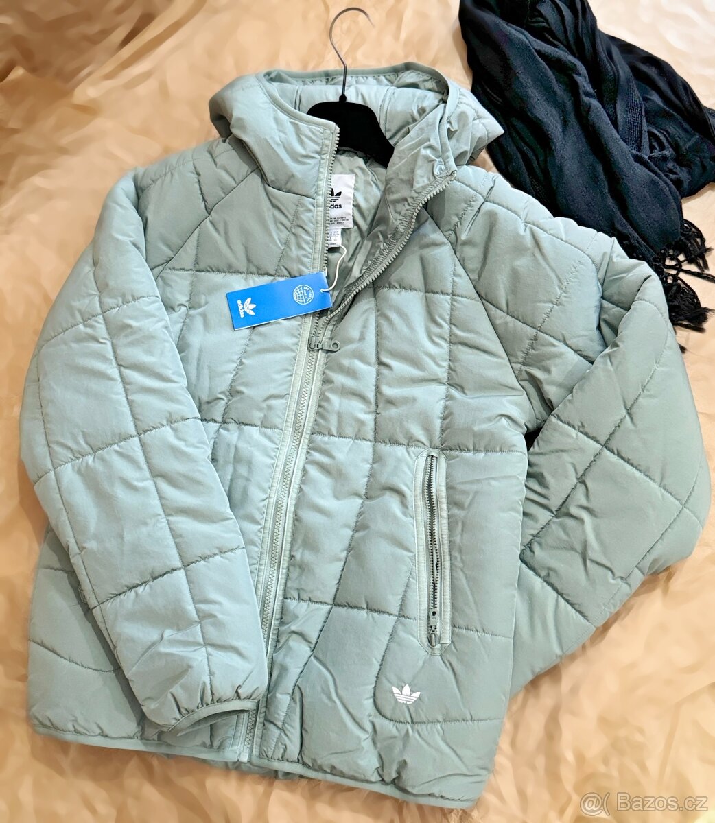 Adidas Originals Puffer Hooded Jacket Zimní bunda, mátová XS