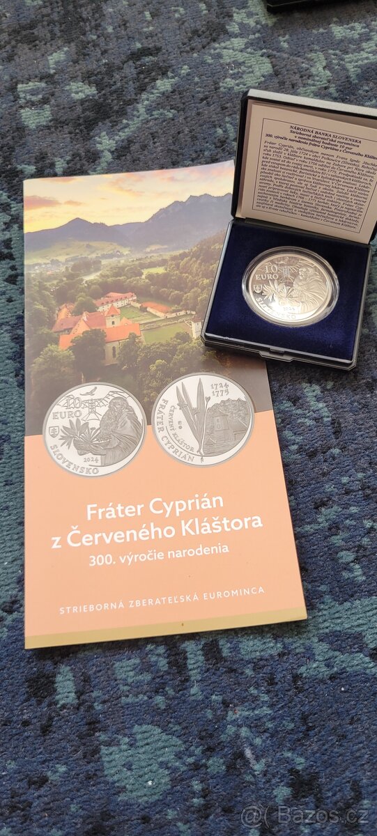 10 € euro minca PROOF Frater Cyprian Slovensko