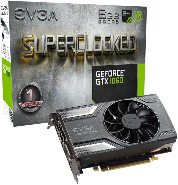 EVGA GeForce GTX 1060 SC GAMING, 6GB GDDR5