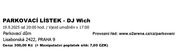 DJ Wich parkovací lístek