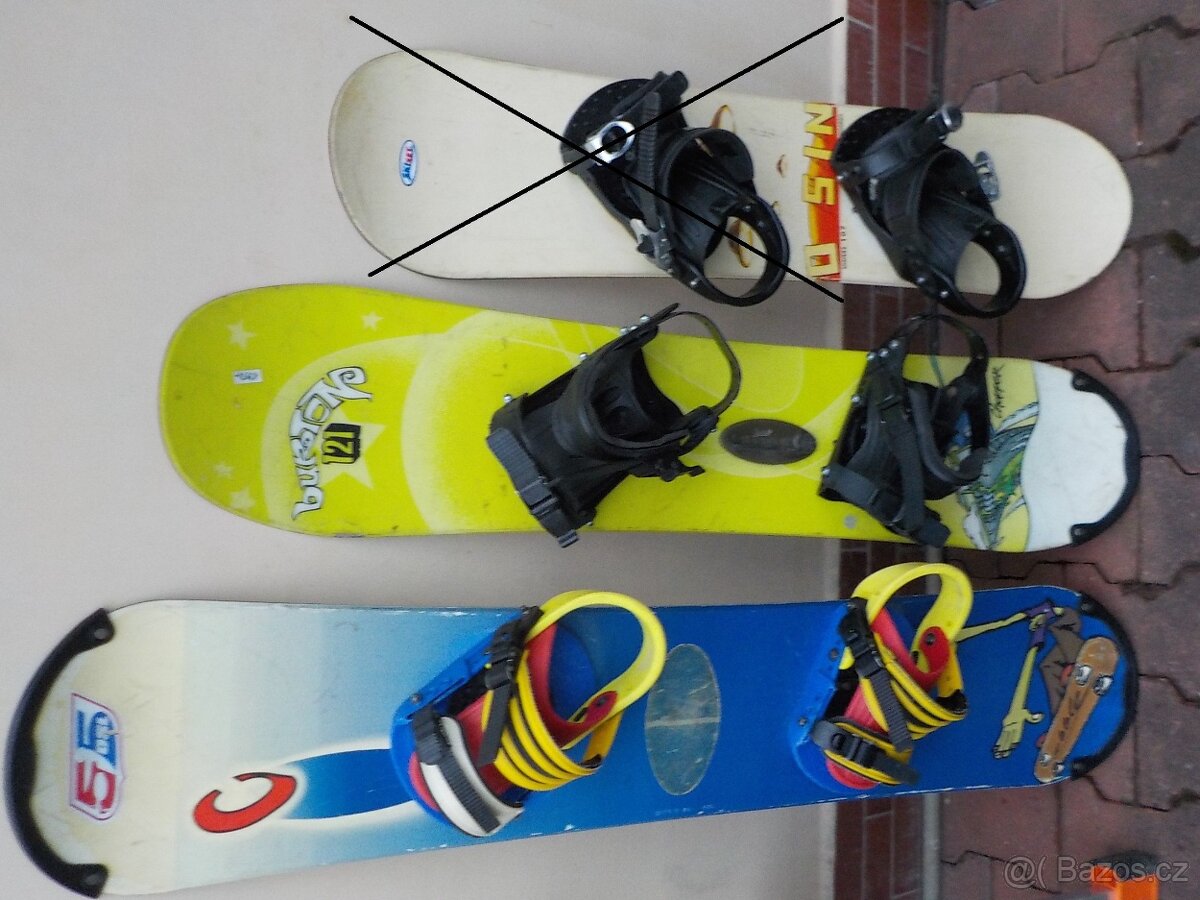 pár SNOWBOARDů dl.120 až 165 + boty 30 až 48