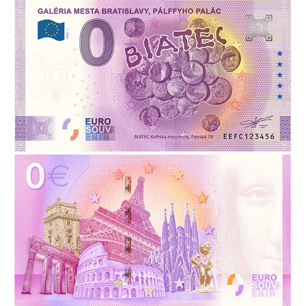 0 Euro Souvenir Galéria mesta Bratislava, Pálffyho palác, BI