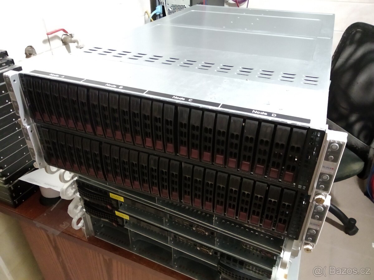 2U Supermicro 2028TP - 4 nody (E5-2630v3, 16GB RAM)