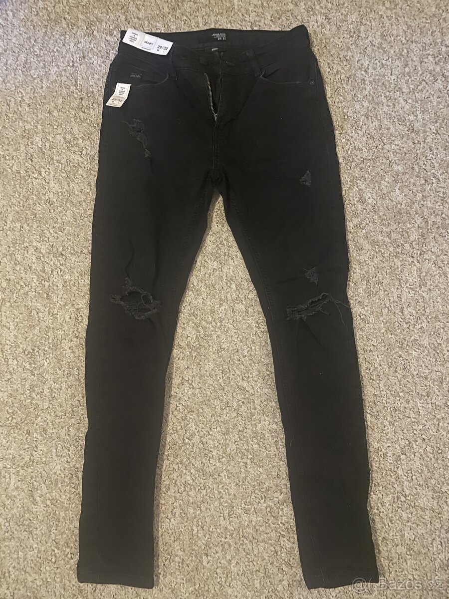 House Skinny Jeans, moderní trhané W29 L32 (S/M)