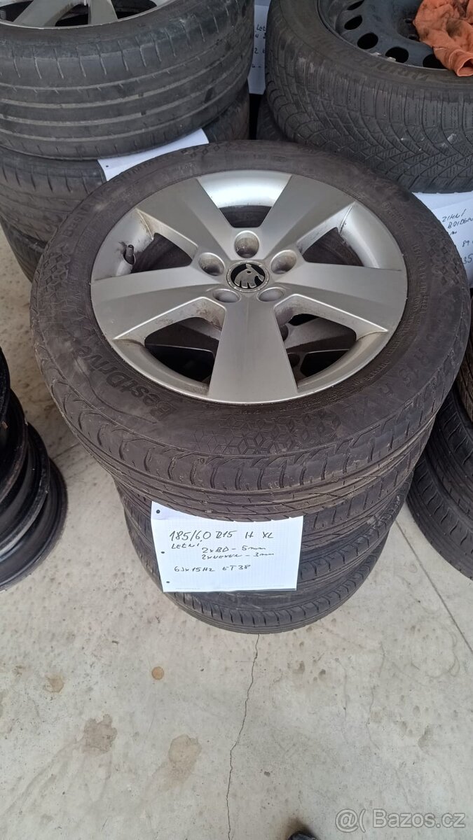 185/60 R15 H XL + litá kola