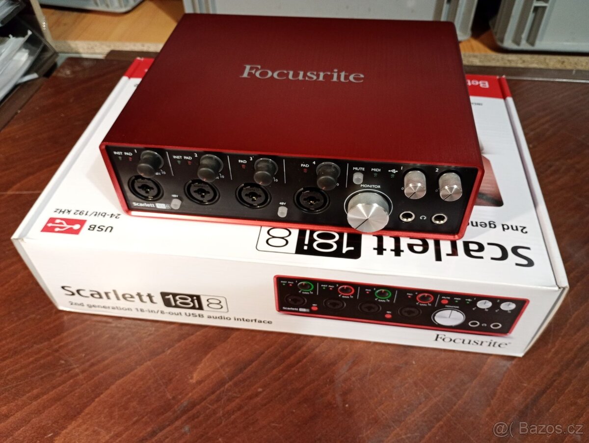 Prodám zvukovou kartu Focusrite Scarlett 18i8 gen2, nová