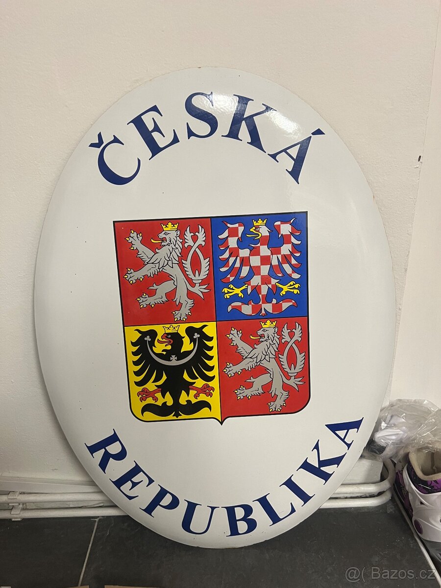 Smaltovaná cedule Česká Republika hraniční