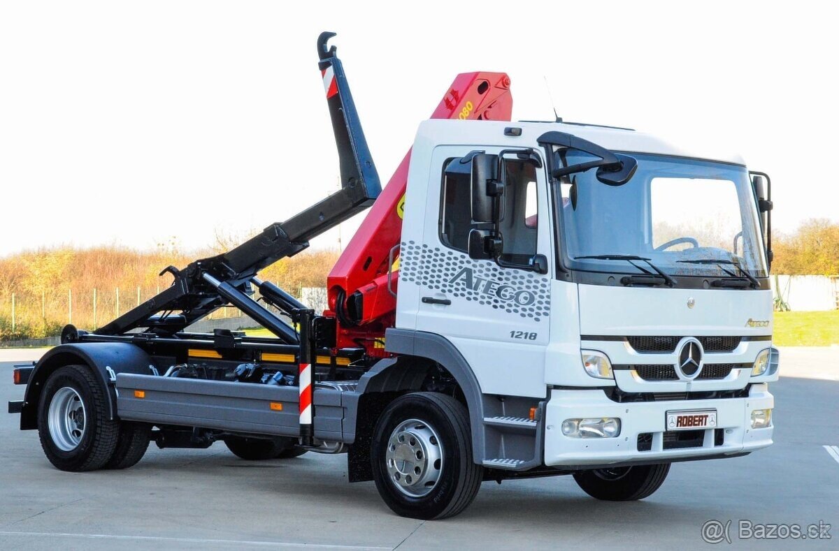 MERCEDES ATEGO 1218 HÁKOVÝ NOSIČ KONTEJNERŮ + HYDR. RUKA EU5