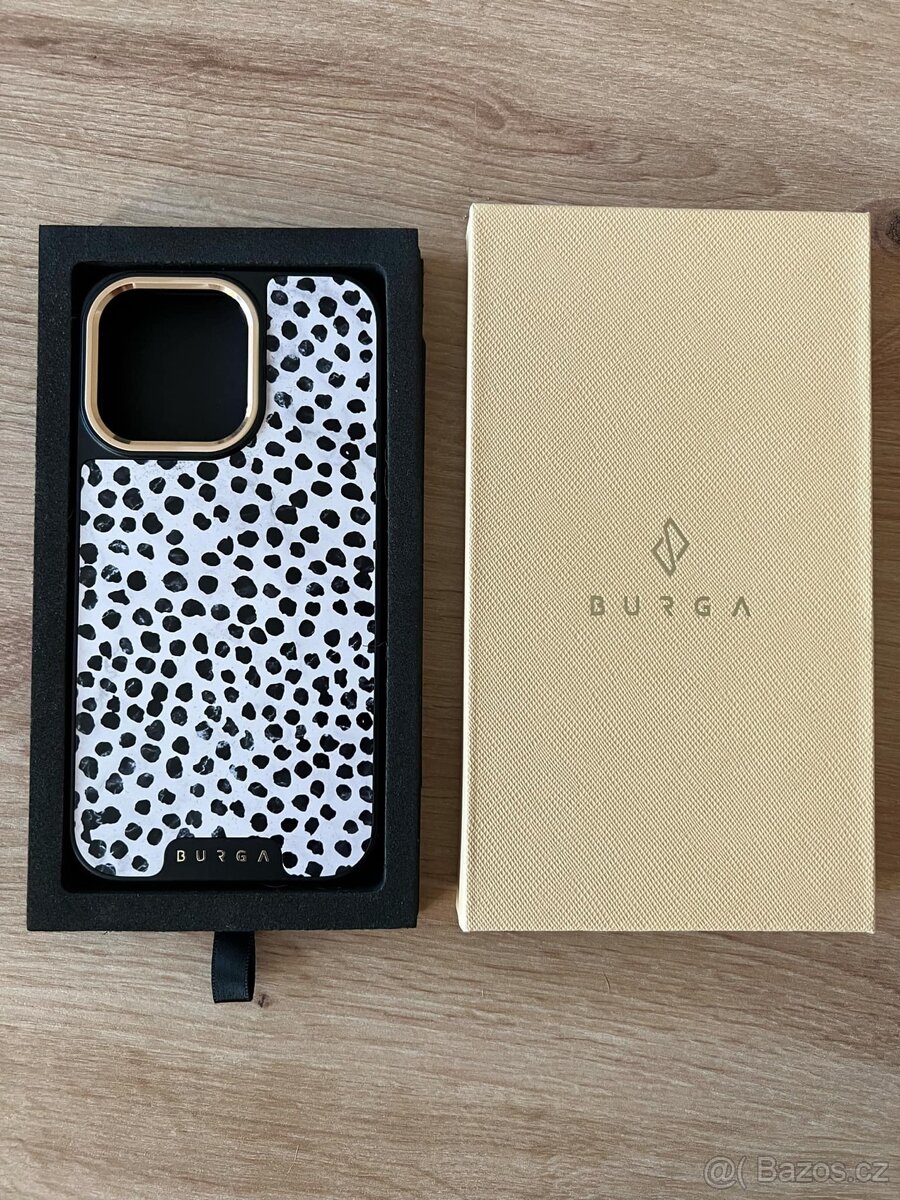 Kryt iPhone 13 Pro - Burga Almond Latte Elite / Gold