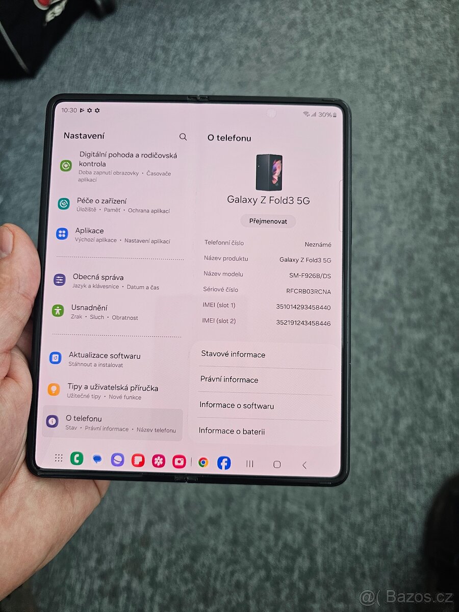 Samsung Galaxy Z Fold 3 5G - 12/512GB - hezký stav