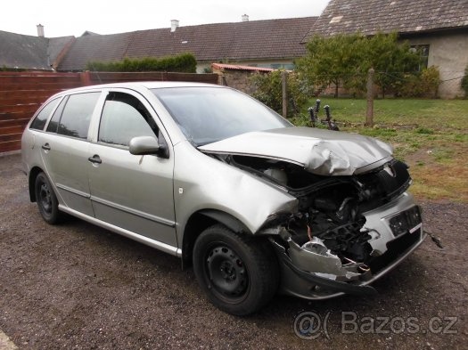 Prodám havarovanou Škoda Fabia 1.4i, 55 kw, BKY, automat,r.v