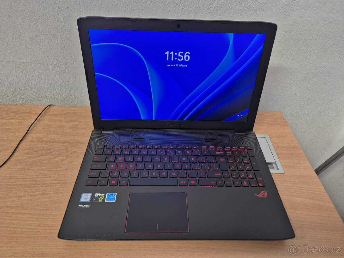 Herní notebook Asus, i7, 16gb RAM, 256gb ssd + 1tb HDD, GTX