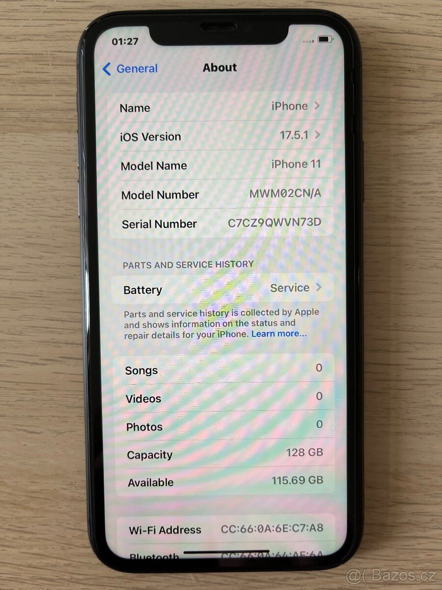 Apple iPhone 11 128 GB, cerny