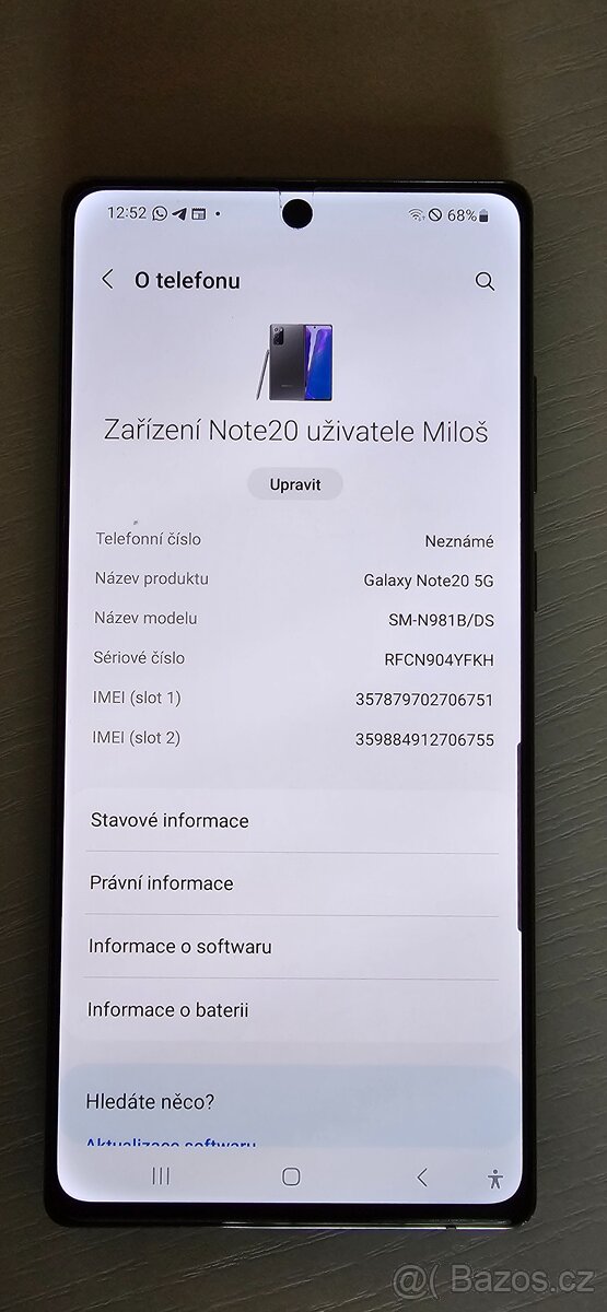 (PRODÁNO)   SAMSUNG Galaxy Note20 5G