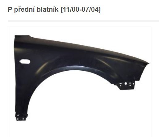 PP blatník VW PASSAT 5.5 do 2004