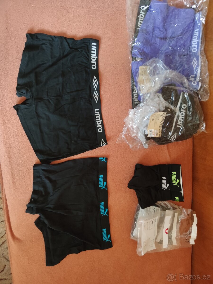 Boxerky 6x Puma a 10x Umbro XXL, nové