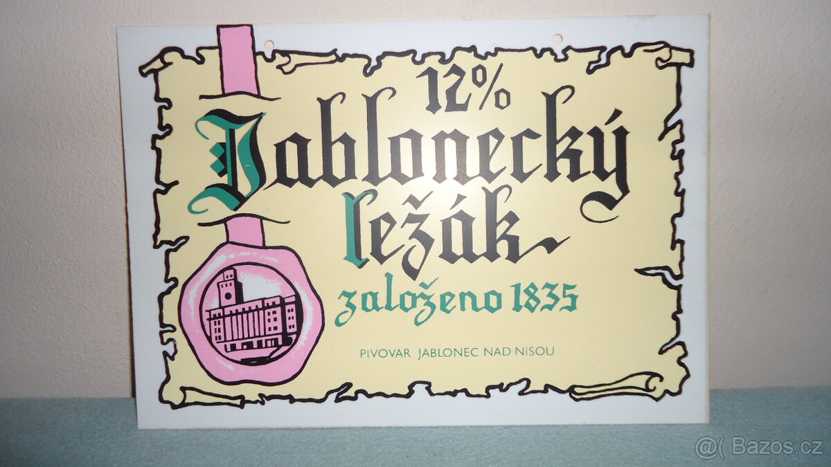 Cedule Jabloneckého piva - originál