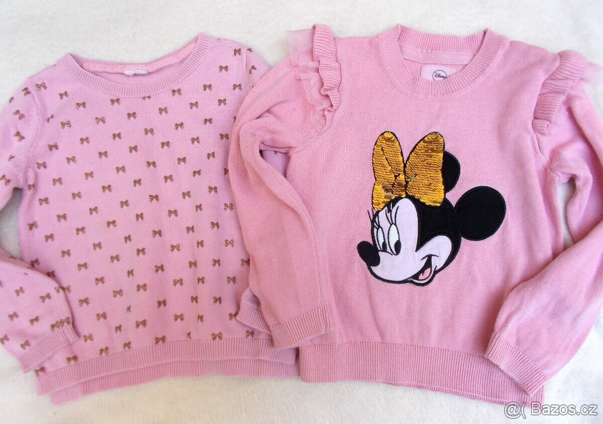 Svetry s Minnie Mouse zn. C&A vel. 98 a 104