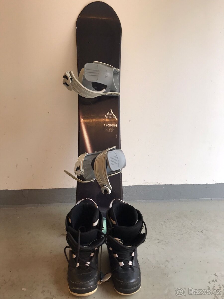 Prodám dětský snowboard 120cm s vázáním a boty 34