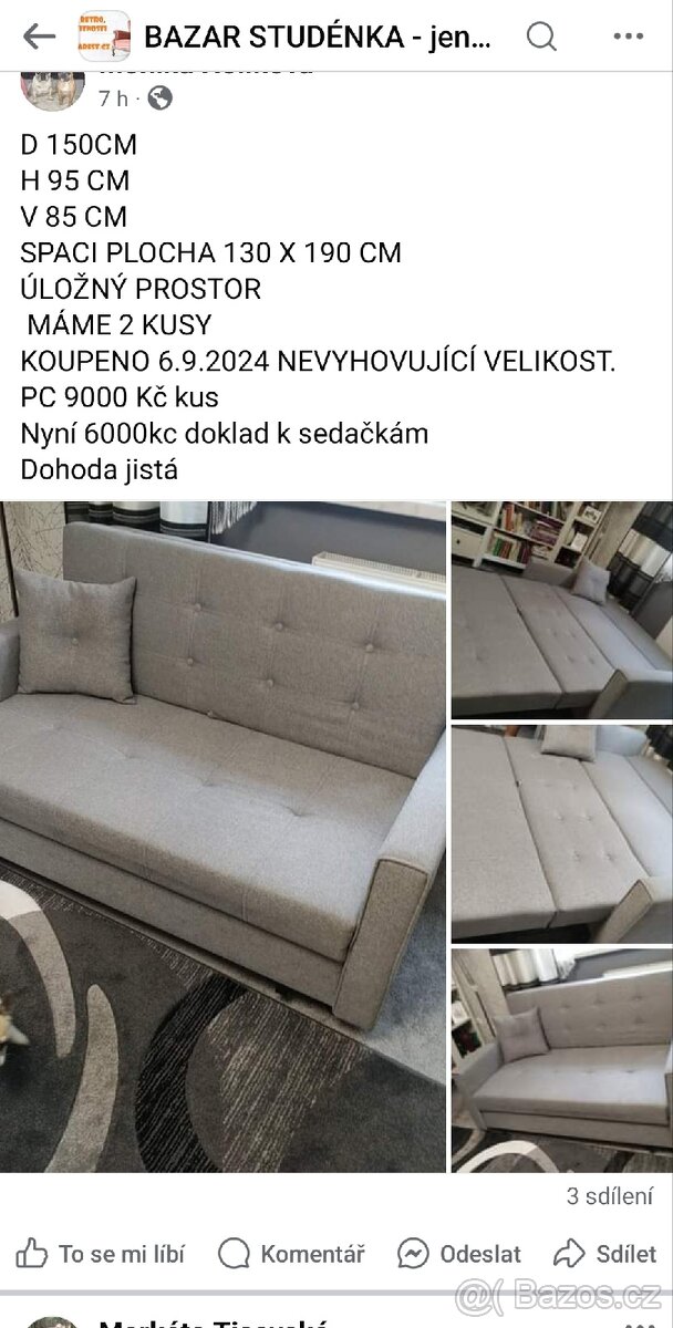 Rozkladaci sedací souprava