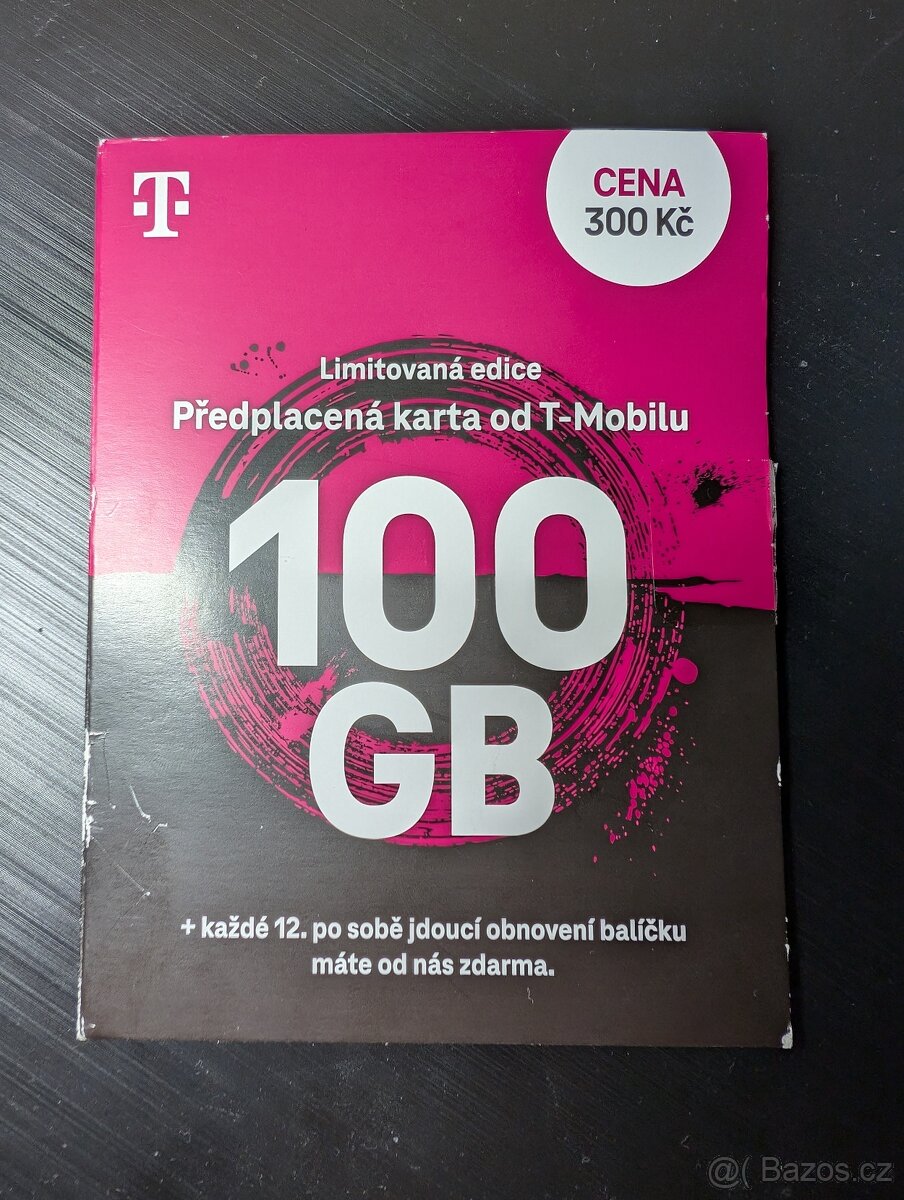 T-mobile sim karta 100 GB data s kreditem