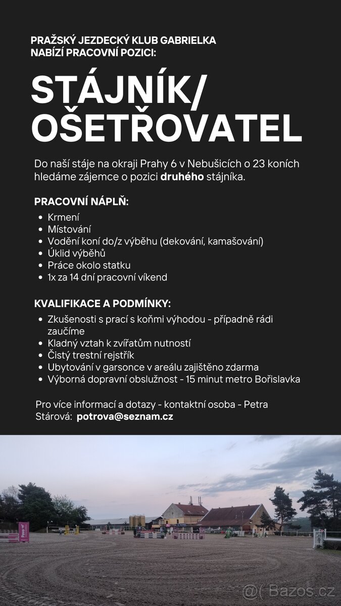 Stájník/ošetřovatel