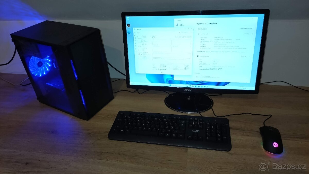 Herní PC s Ryzen 1600, GTX 1660 Super a 24" 1080p monitorem