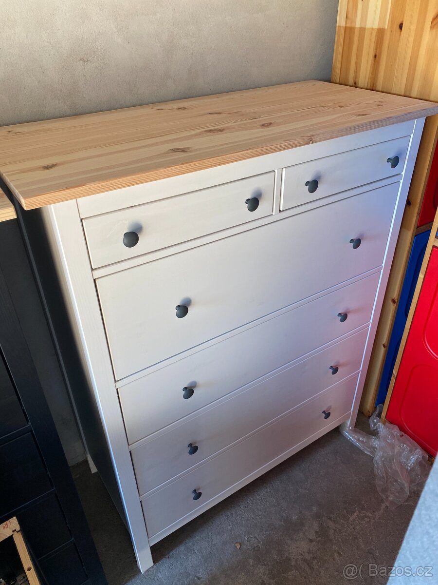 IKEA Hemnes komoda se 6 zásuvkami - bíl. mořená