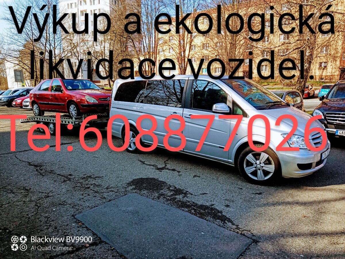 Ušetřím vás starostí.Auta - Autovrak .TEL: 608877026.