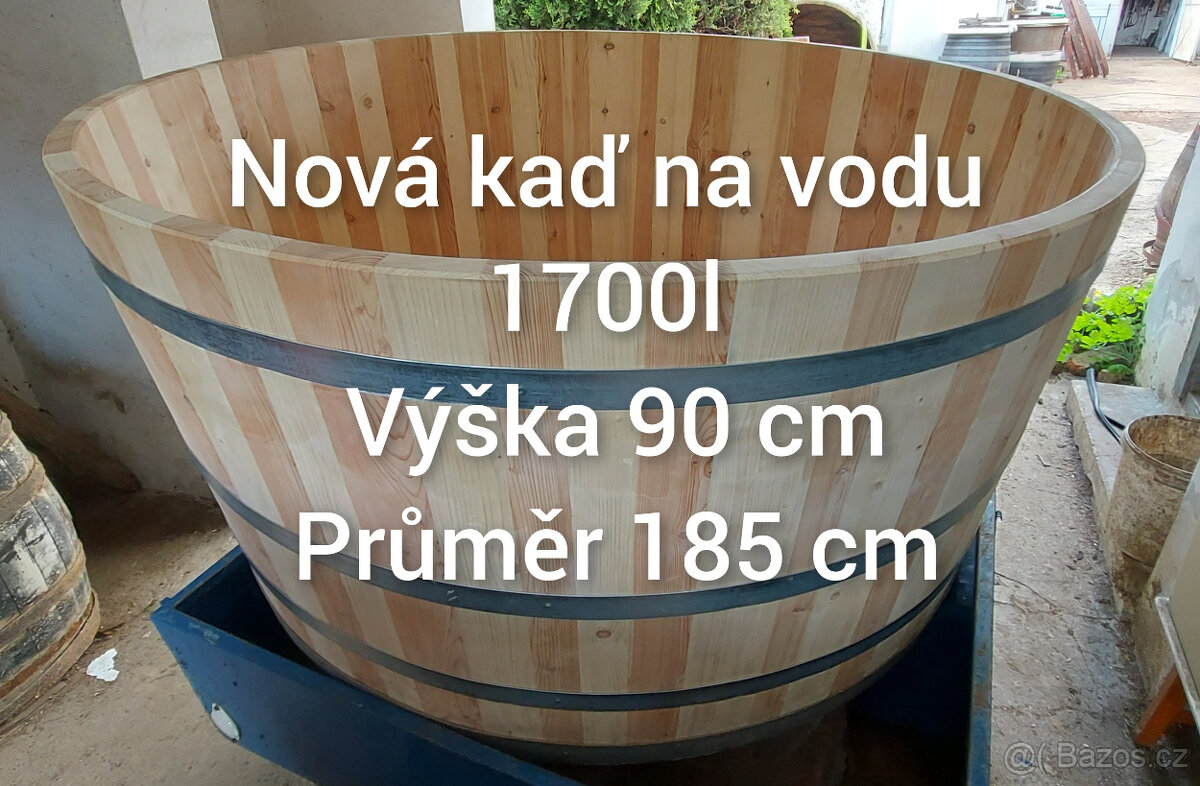 Káď na vodu 1700l nová, vhodná k sauně na ochlazení