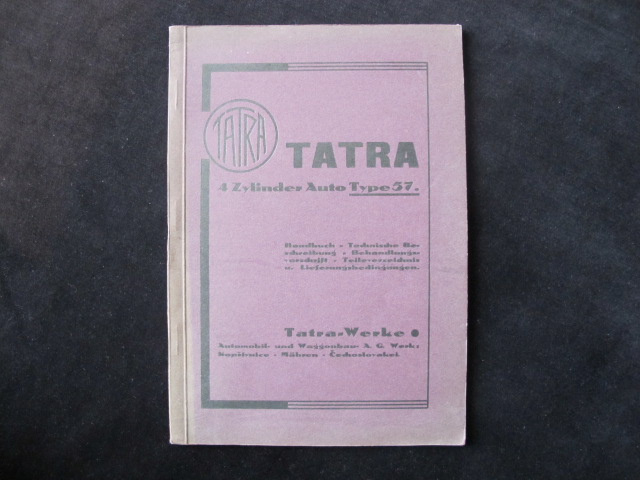 Tatra 4 Zylinder Auto Type 57  technická literatúra