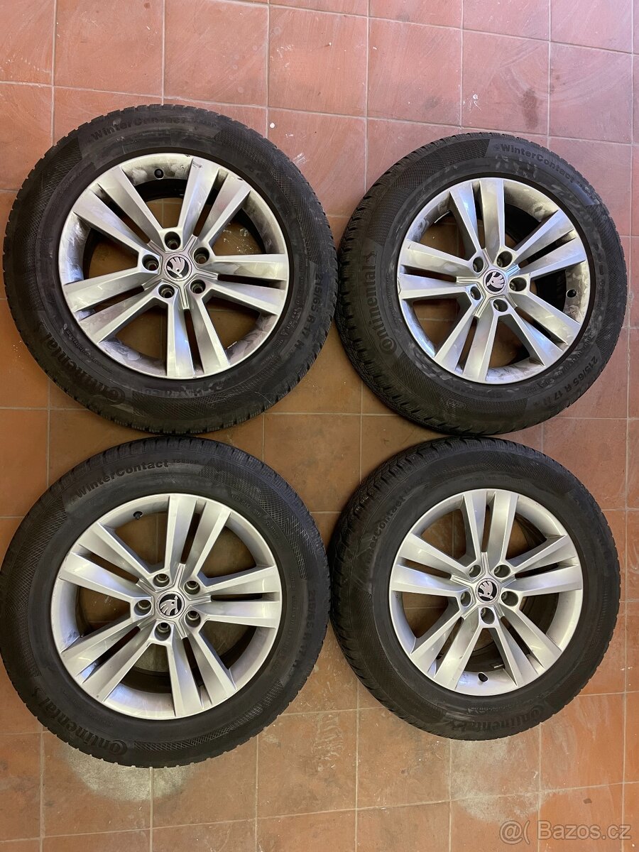 Zimní pneumatiky 215/65 R17 s alu disky na Kodiaq