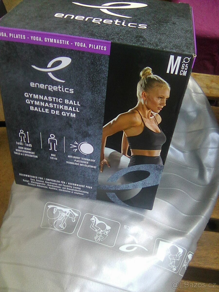 ENERGETICS GYM BALL YOGA - průměr 65cm - stříbrná barva