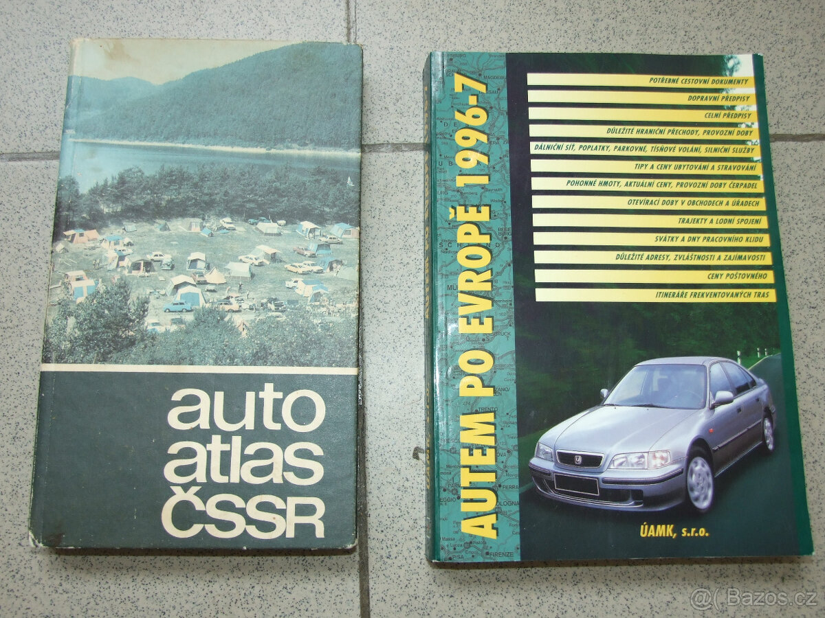 3ks staré autoatlasy: ČSSR 1985 + Evropa 1996 + Europa 1967