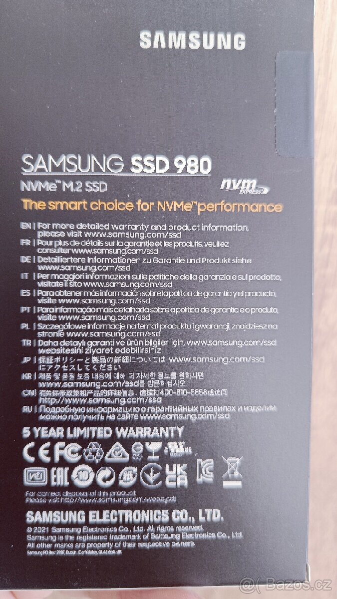 Samsung ssd 980 NVMe M.2, 1TB