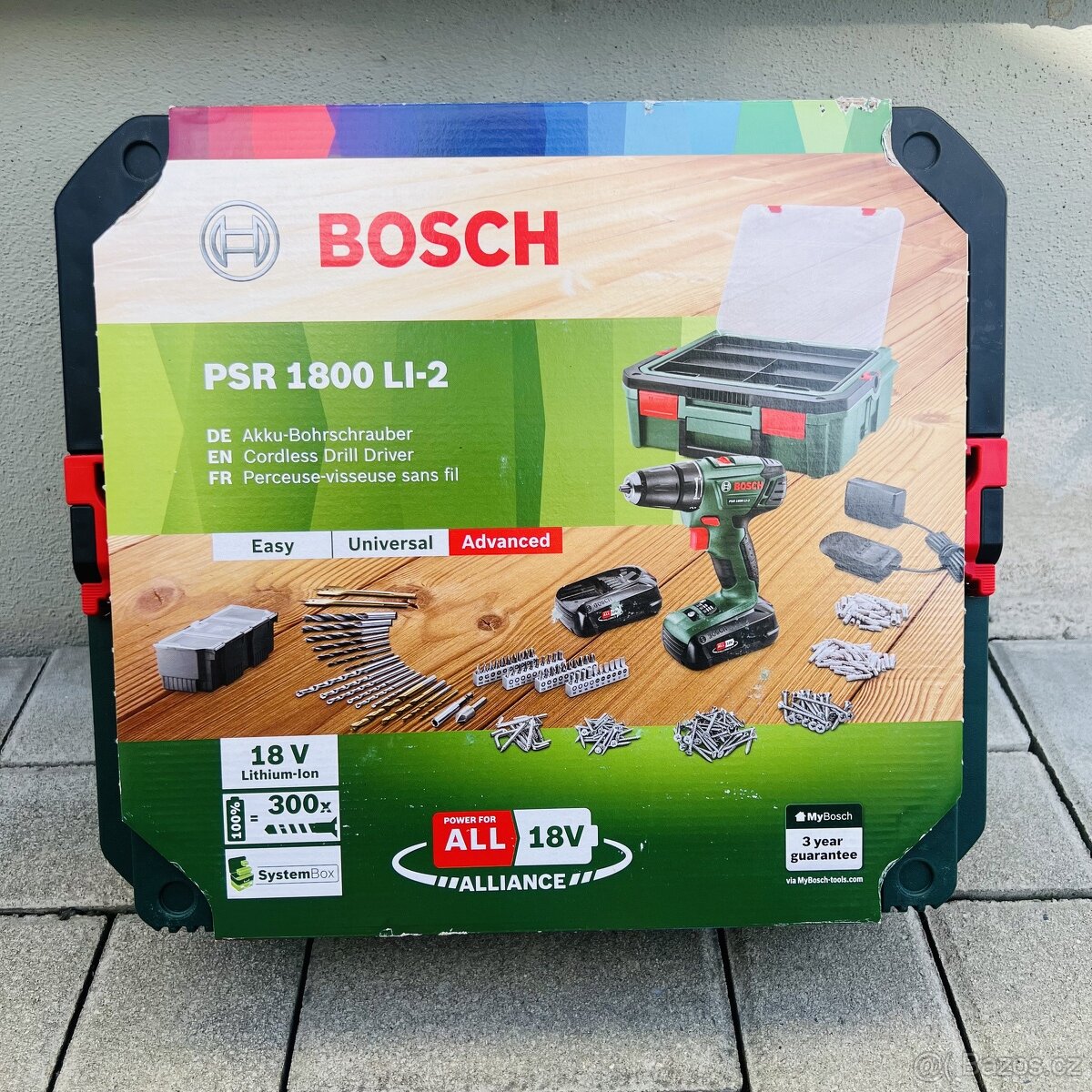 Aku šroubovák s příslušenstvím BOSCH PSR 1800-2 Li