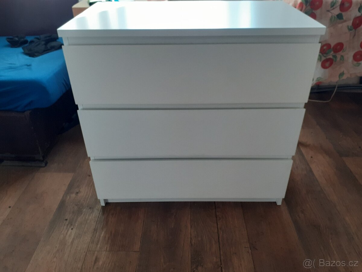 Ikea komoda malm bílá 3 zásuvky