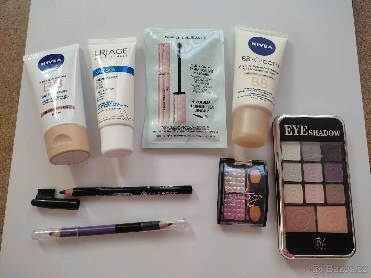 BB cream, Nivea, řasenka, oční stíny, kompletní sada