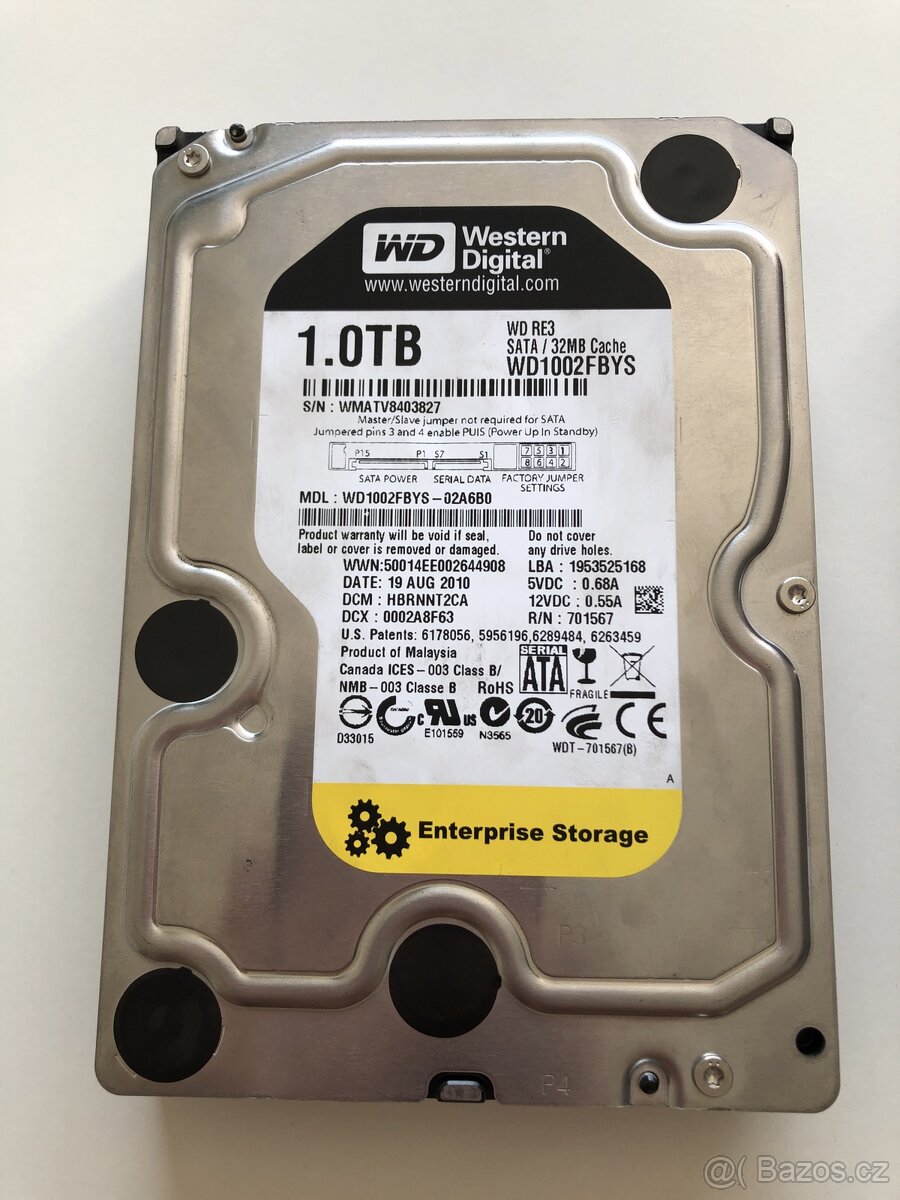 Pevný disk Western Digital RE3 WD1002FBYS 1TB SATA II 3,5"