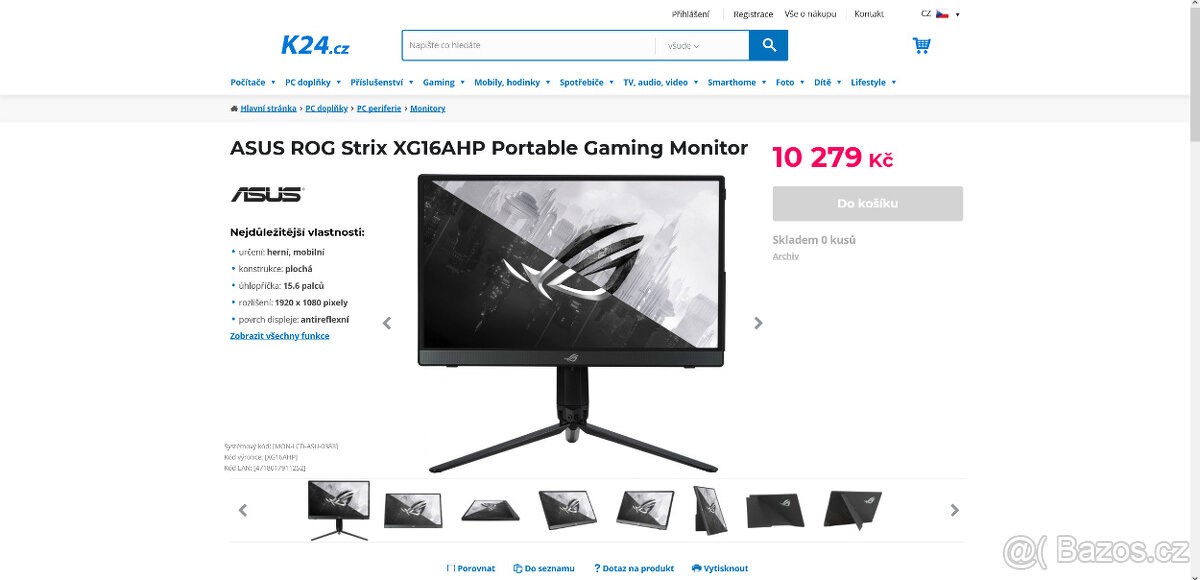 ASUS ROG Strix XG16AHP Portable Gaming Monitor