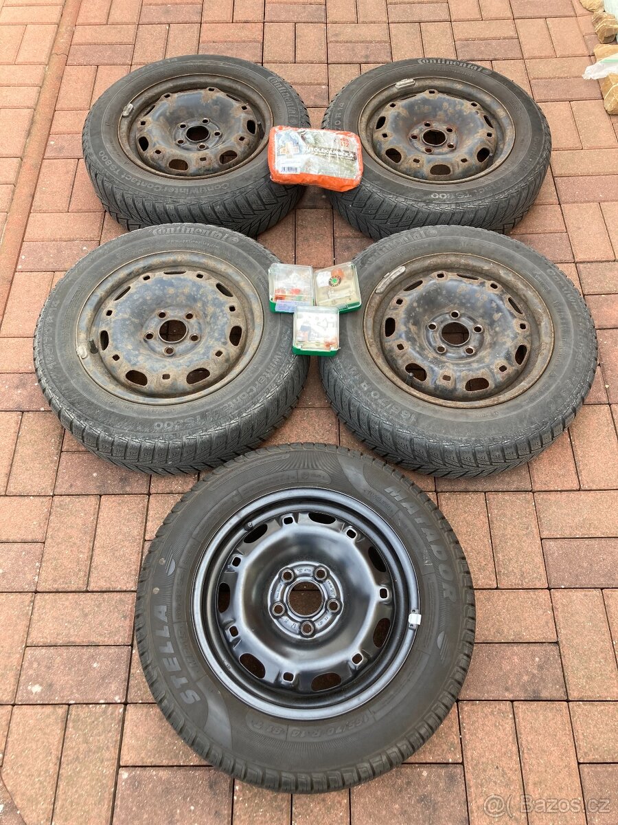 Prodám komplety na pneu 165/70 R14