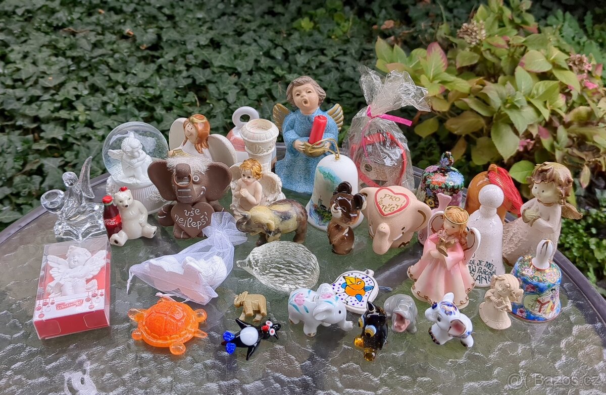 FIGURKY skleněné, porcelánové, keramické - SOUBOR