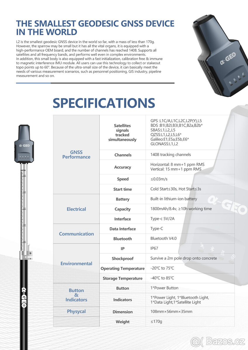 GEODETICKE GPS - GEODETICKY GNSS ALPHA-GEO L2 IMU