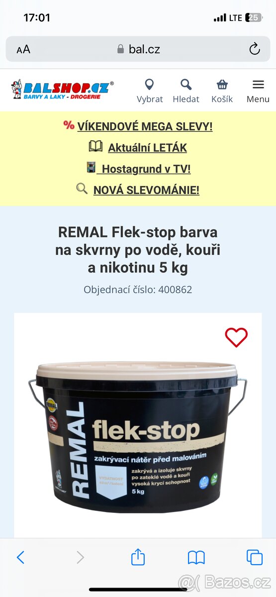 REMAL Flek-STOP barva na skvrny po vodě,kouři,nikotinu, TOP