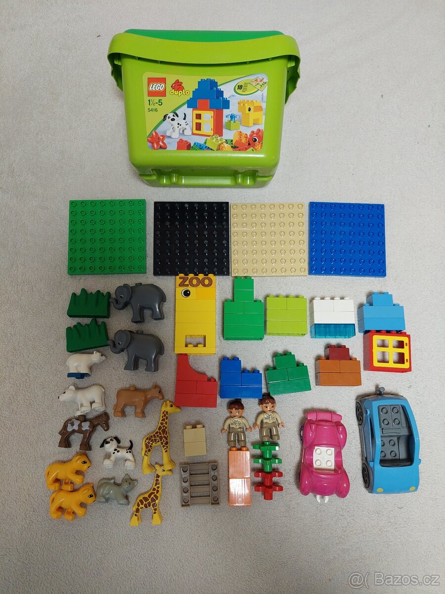 Mix sady Lego Duplo 5416 + sada Zoo 2 x auto a deska